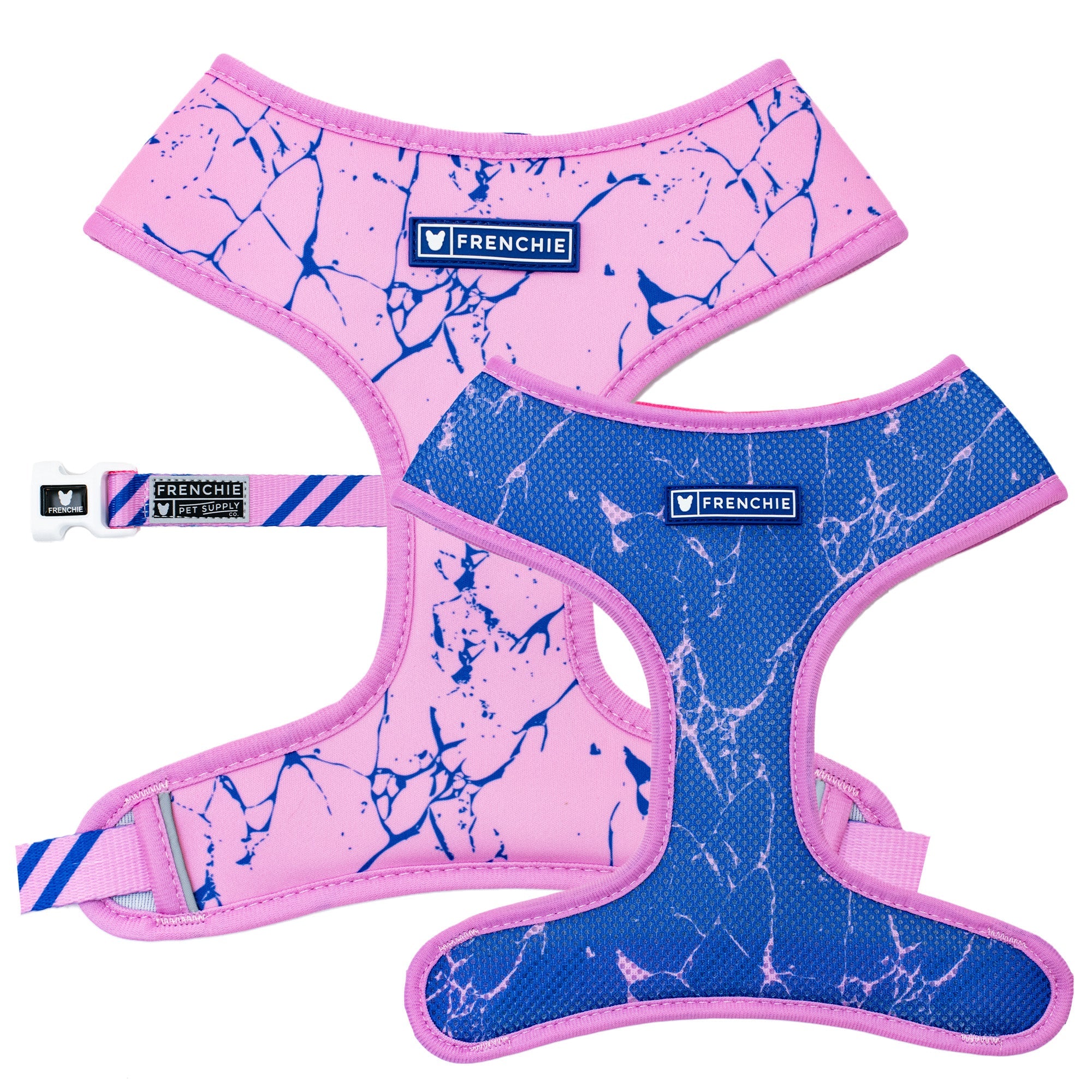 Frenchie Duo Reversible Harness - Pink Marble