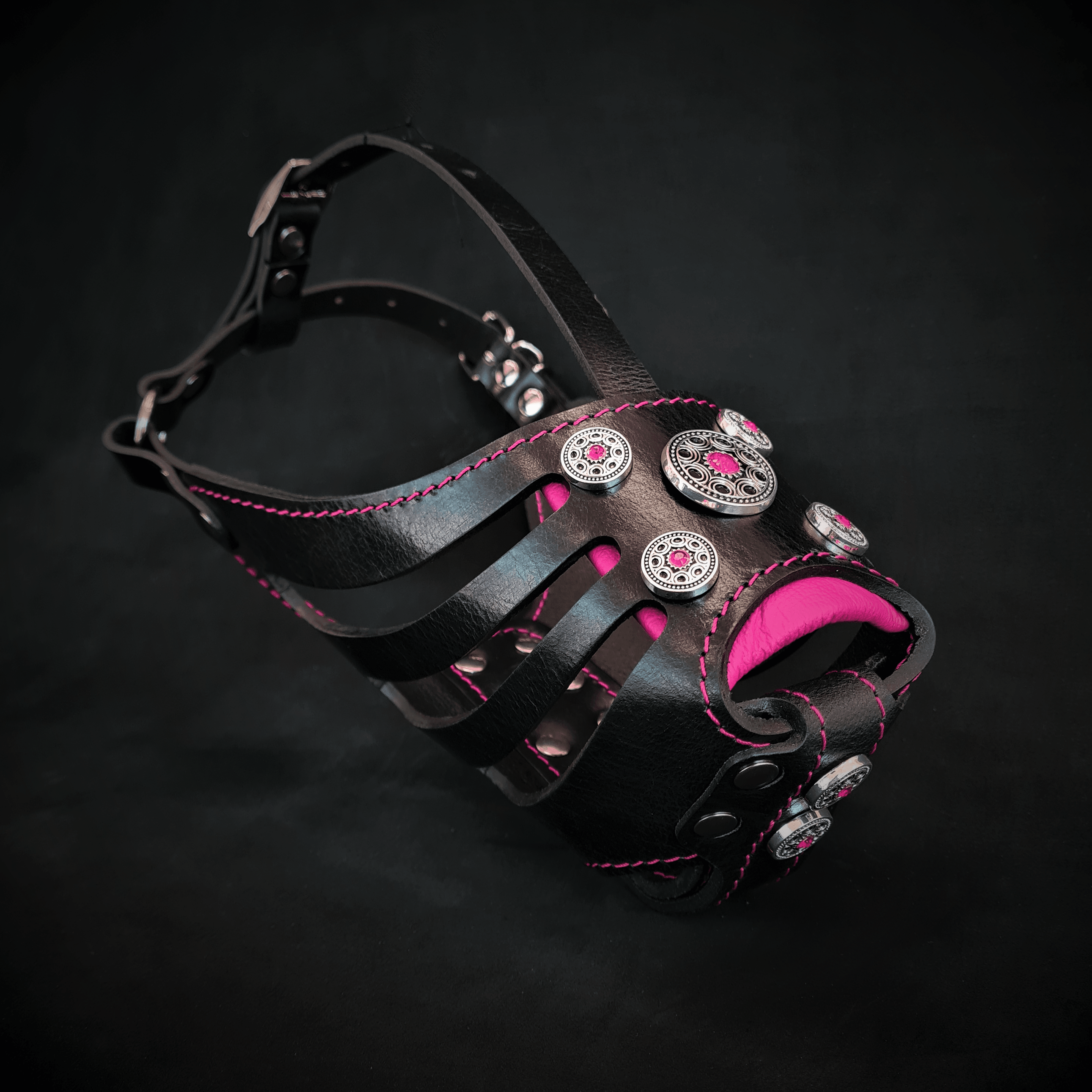 Bestia Dog Gear The Bijou Basket Muzzle Black & Pink Pink pet supplies