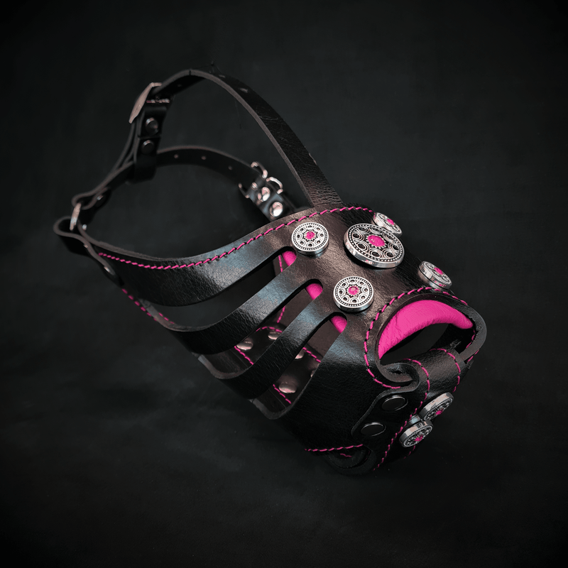 Bestia Dog Gear The Bijou Basket Muzzle Black & Pink Pink pet supplies