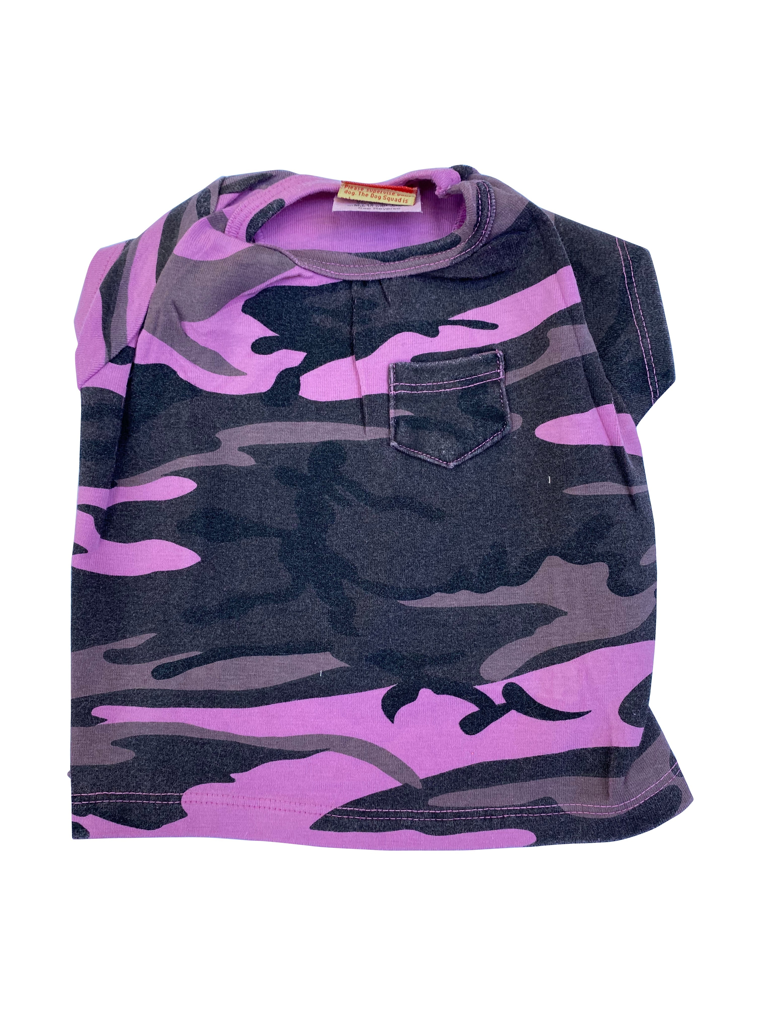 Pink Camo Tee with Pocket