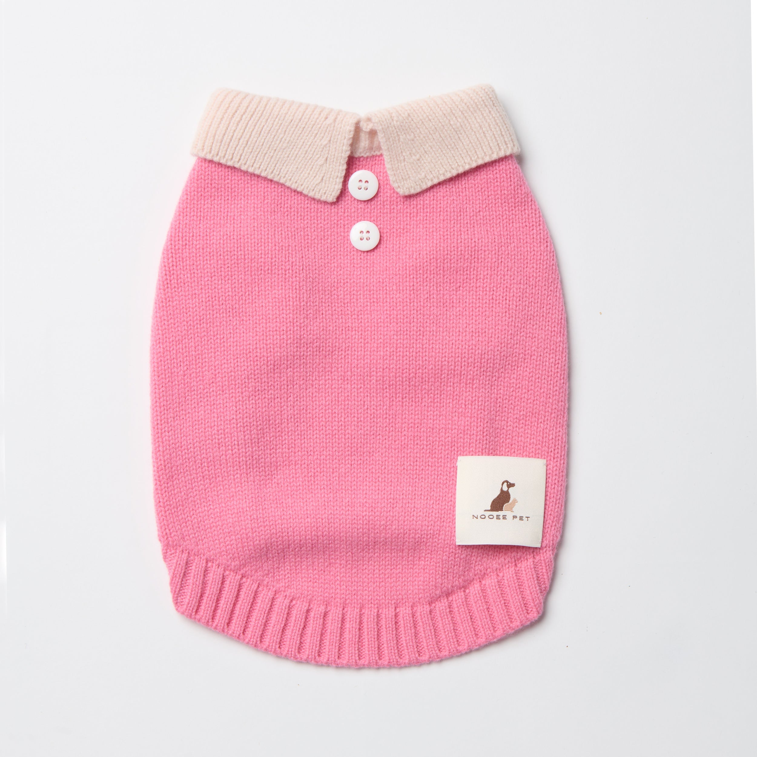 Nooee Pet Polo Wool Sweater - 100% Wool Knit with Classic Collar