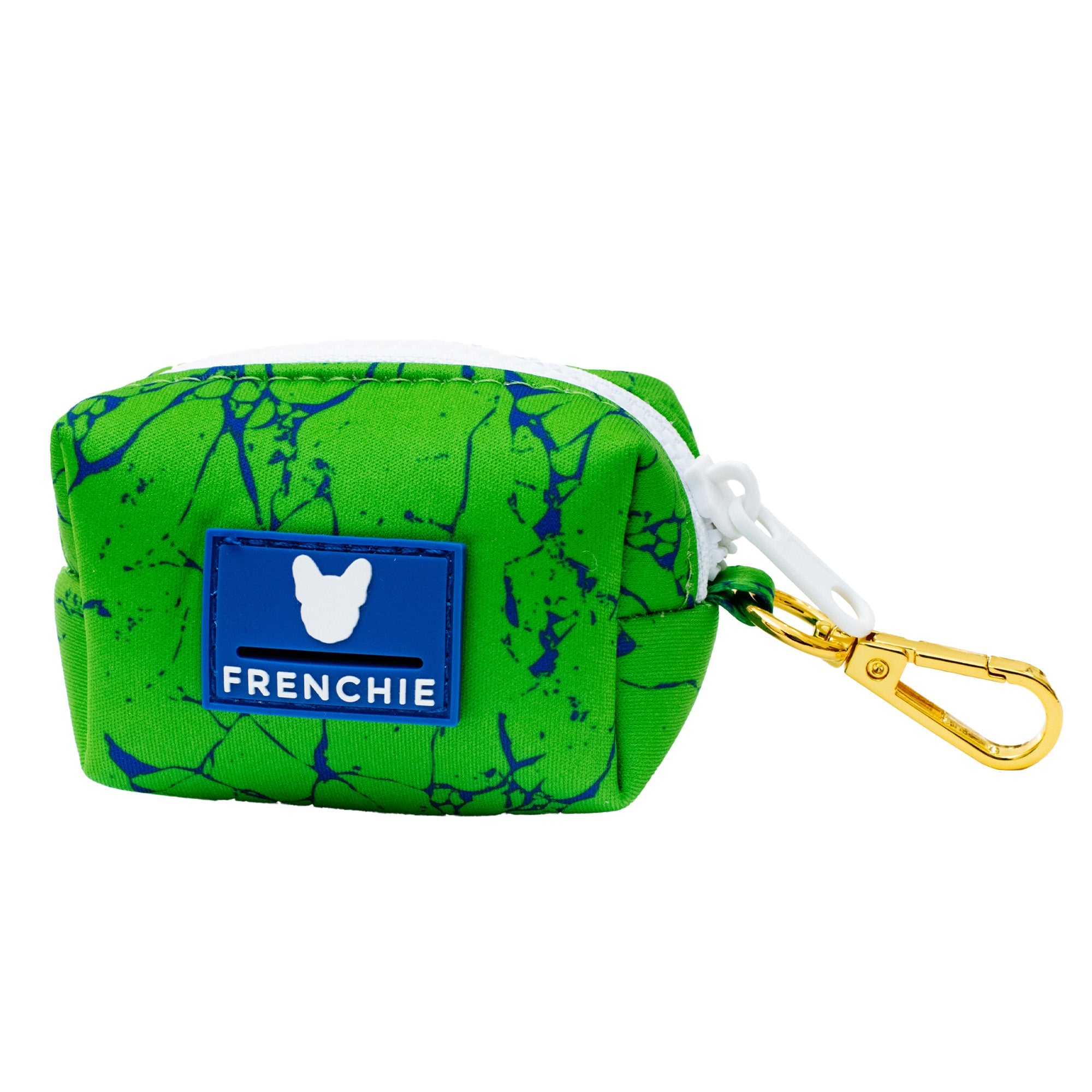 Frenchie Poo Bag Holder - Green Marble