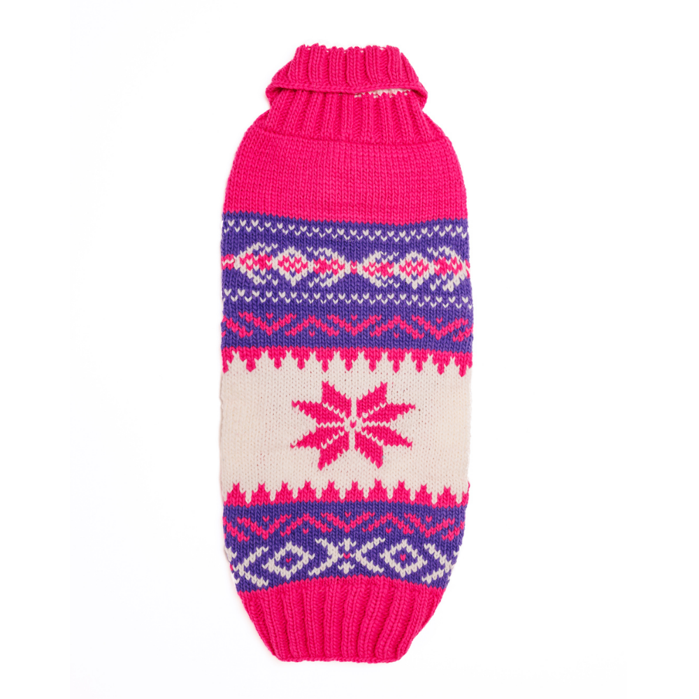 Chilly Dog Pink Vail Knit Wool Dog Sweater