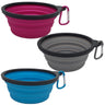 Mr. Peanuts 3 Pak XL (25oz) Collapsible Silicone Bowls with Color Matched Carabiner Clips