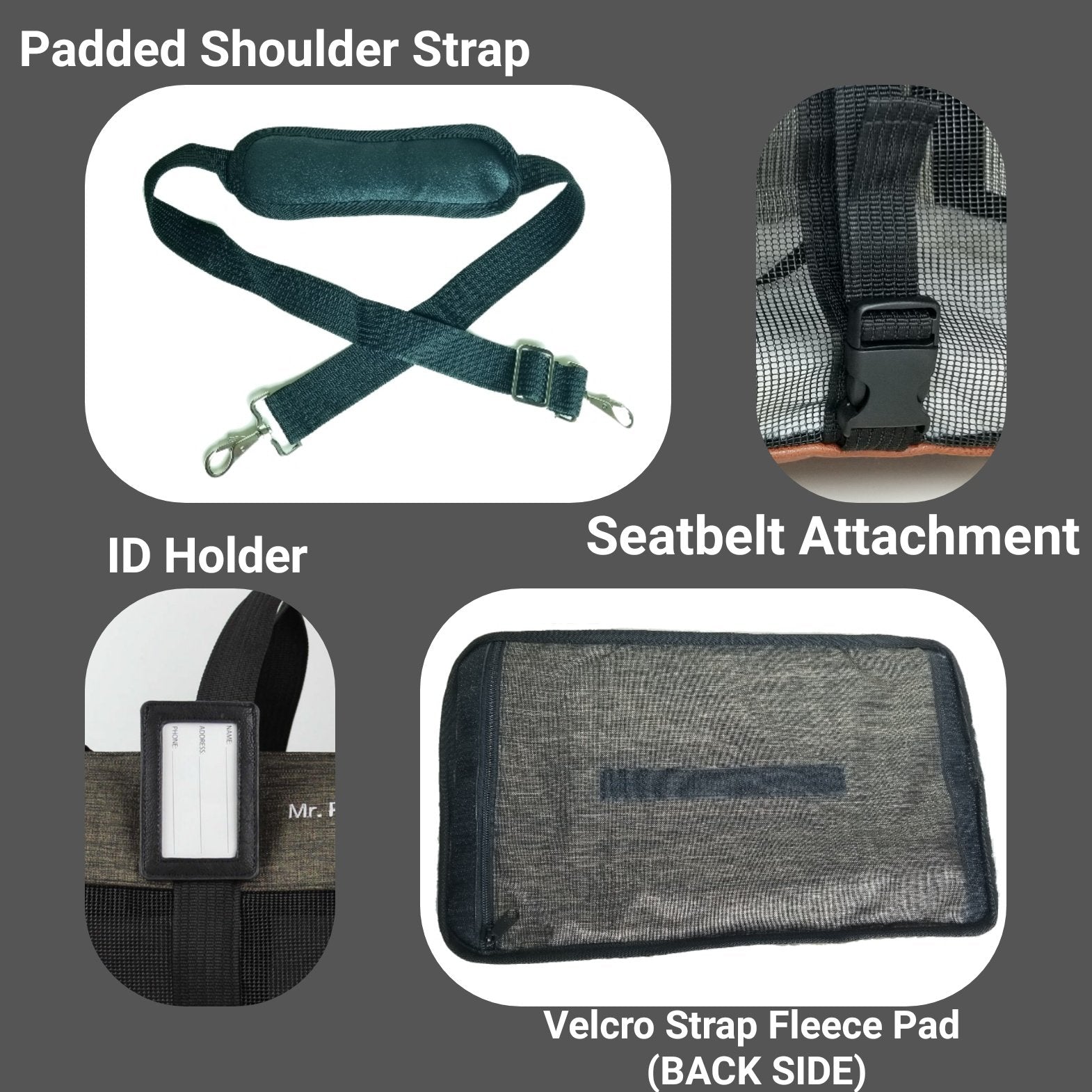 Mr. Peanuts Rhodium Series Mini Size Soft Sided Pet Carrier - Note Sizing in Description