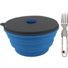 Mr. Peanuts 30oz Collapsible Silicone Camping Bowl with Lid & Foldable Fork