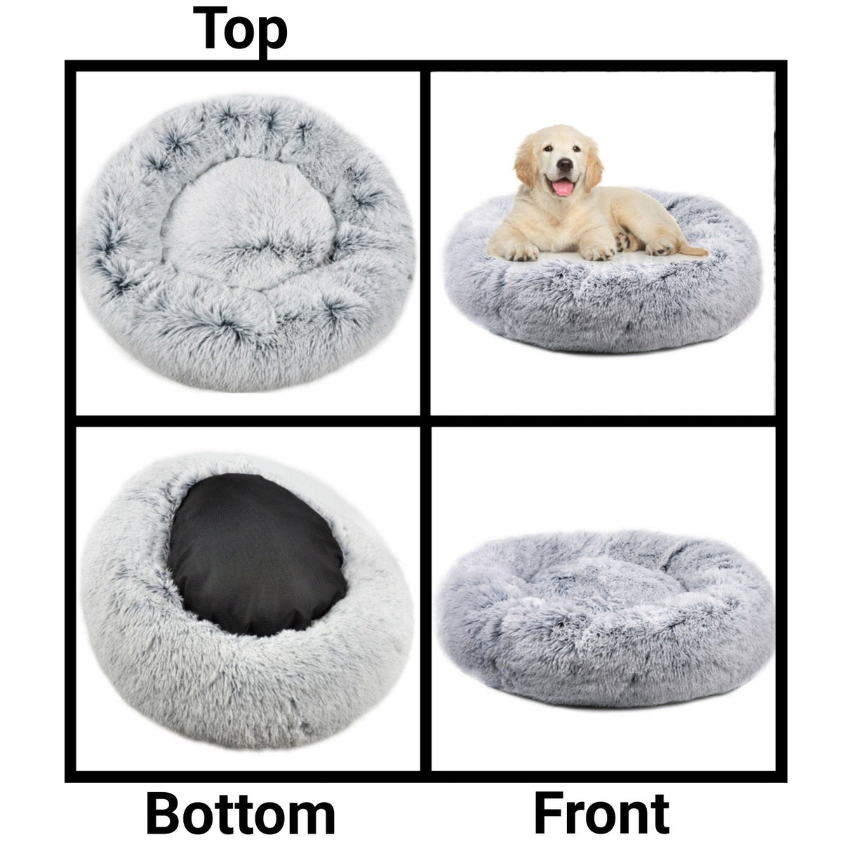 Mr. Peanuts 28" OrthoPlush® Pet Bed - Snowflake White Two Tone