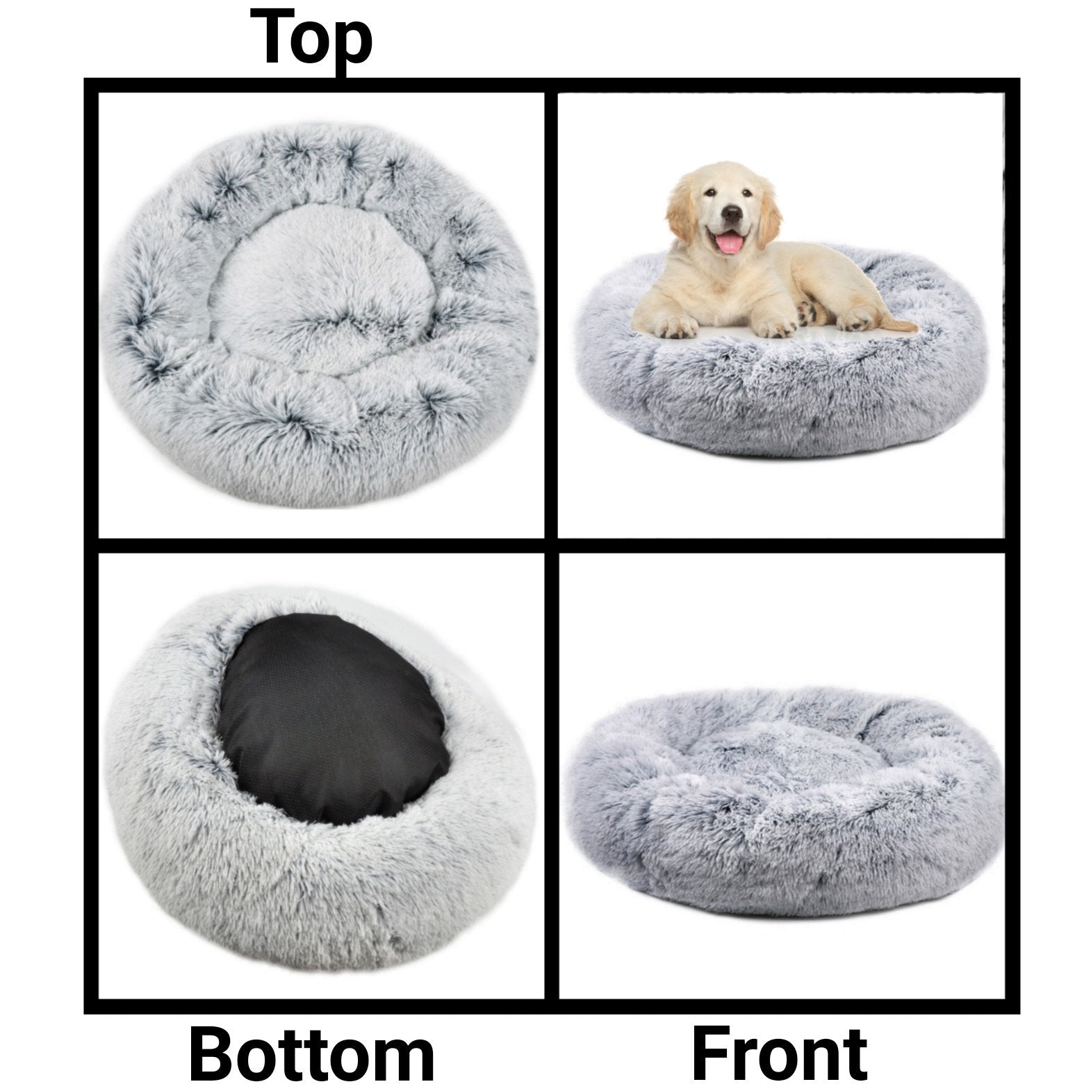 Mr. Peanuts 28" OrthoPlush® Pet Bed - Snowflake White Two Tone