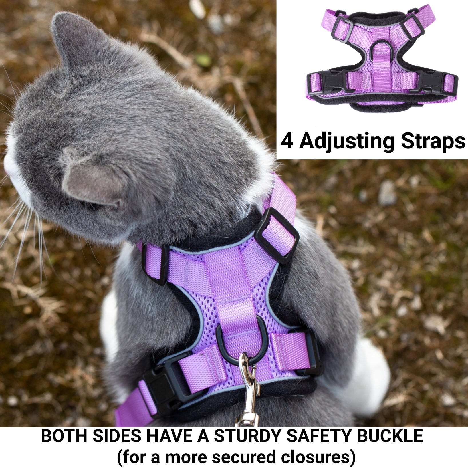 Mr. Peanuts PurrTrek Reflective Cat Harness with Matching Leash