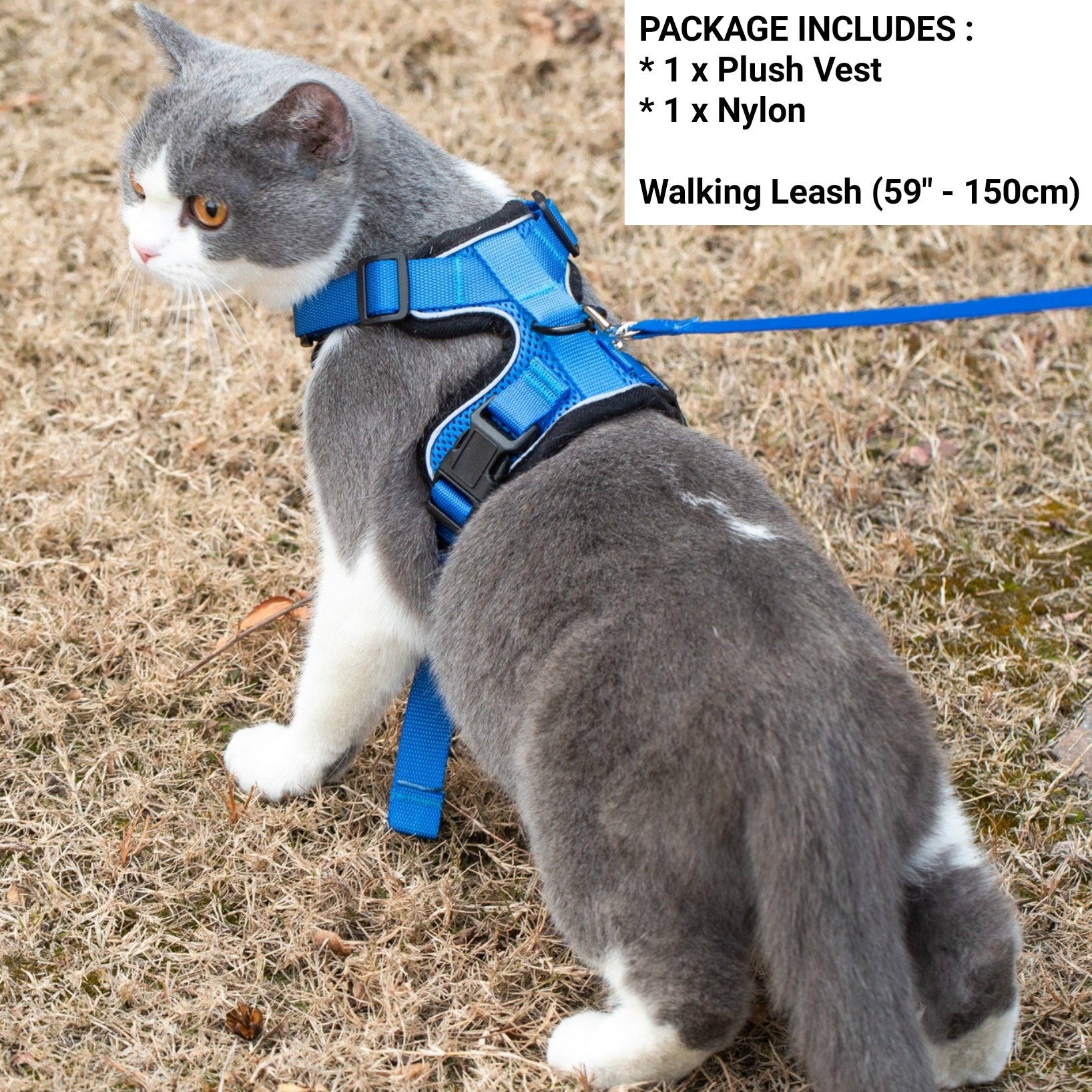 Mr. Peanuts PurrTrek Reflective Cat Harness with Matching Leash