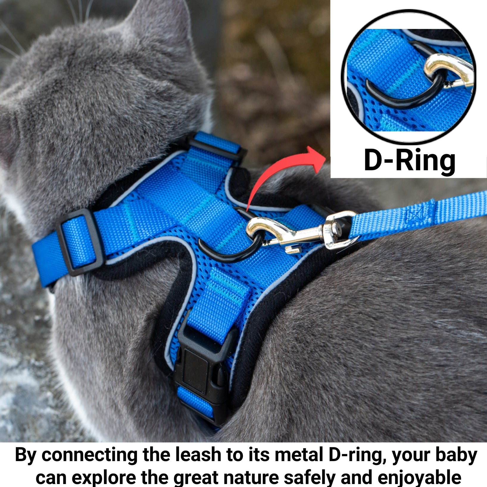 Mr. Peanuts PurrTrek Reflective Cat Harness with Matching Leash