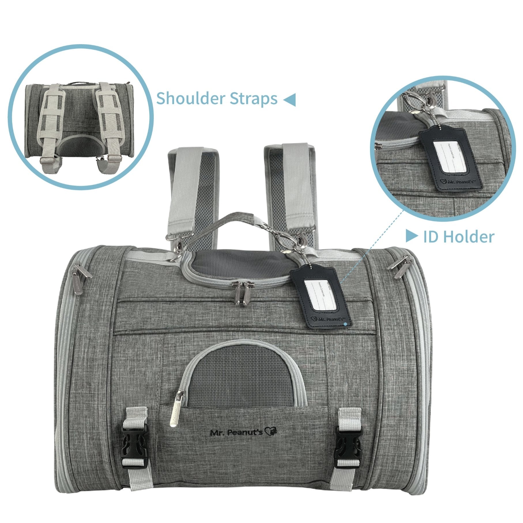 Mr. Peanuts Monterey Series Airline Compliant Horizontal Backpack Pet Carrier | HT Animal Supply