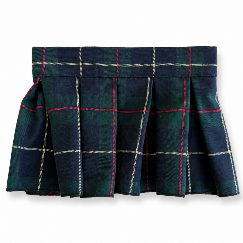 Heads or Tails Pup Green Plaid Dog Skirt