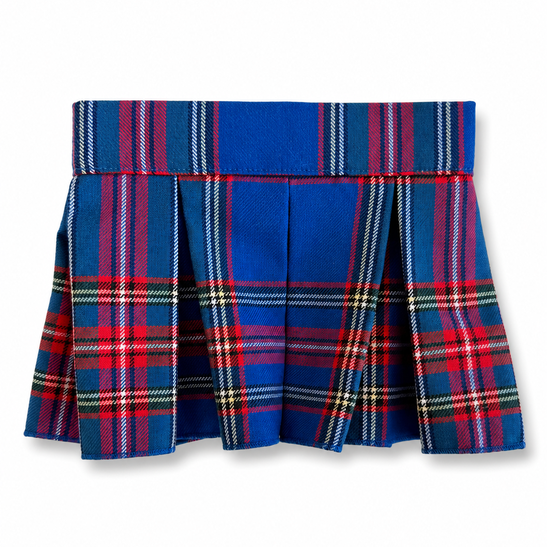 Heads or Tails Pup Red & Blue Plaid Dog Skirt