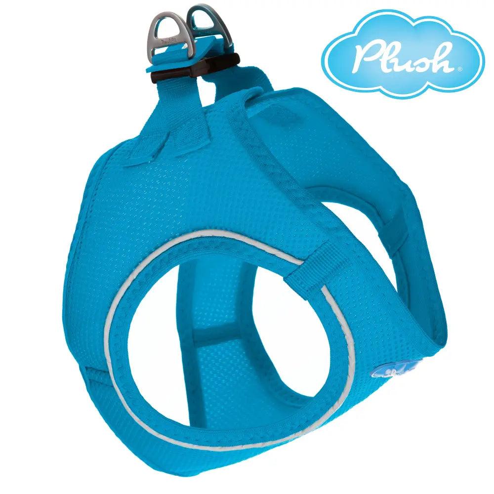 horizon blue step-in dog harness breathable air mesh on white background