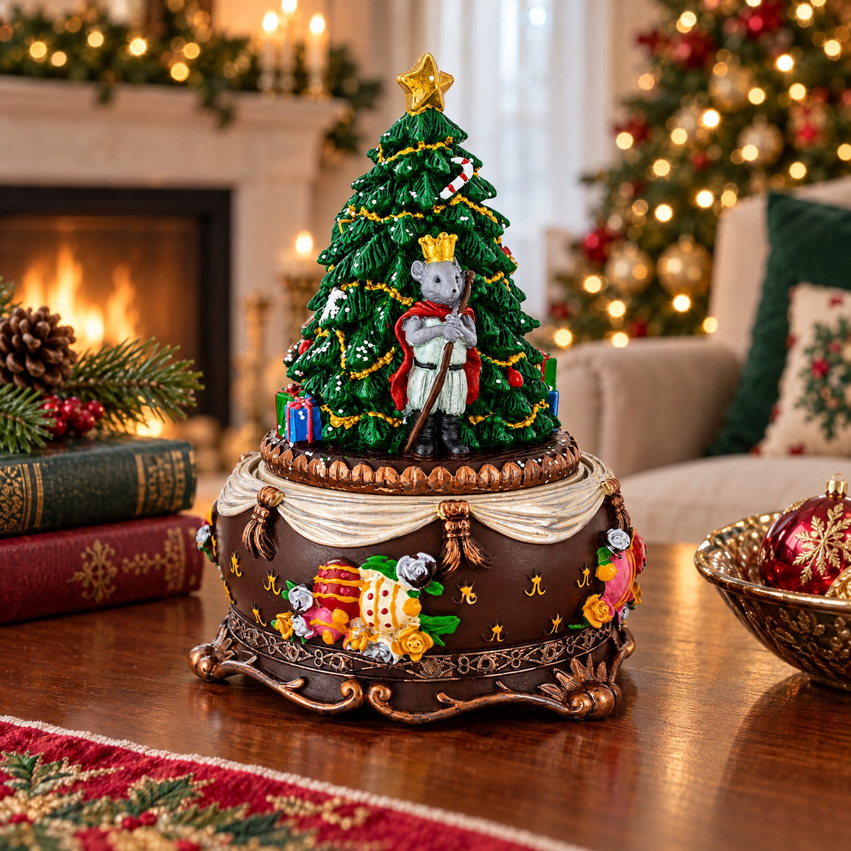 Nutcracker and Ballerina Wind-Up Christmas Musical Figurine