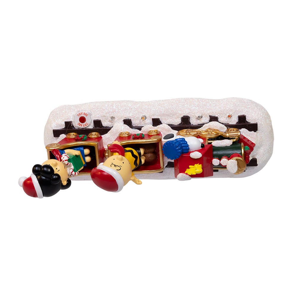 Kurt Adler Battery-Operated Peanuts Musical Train Table decor
