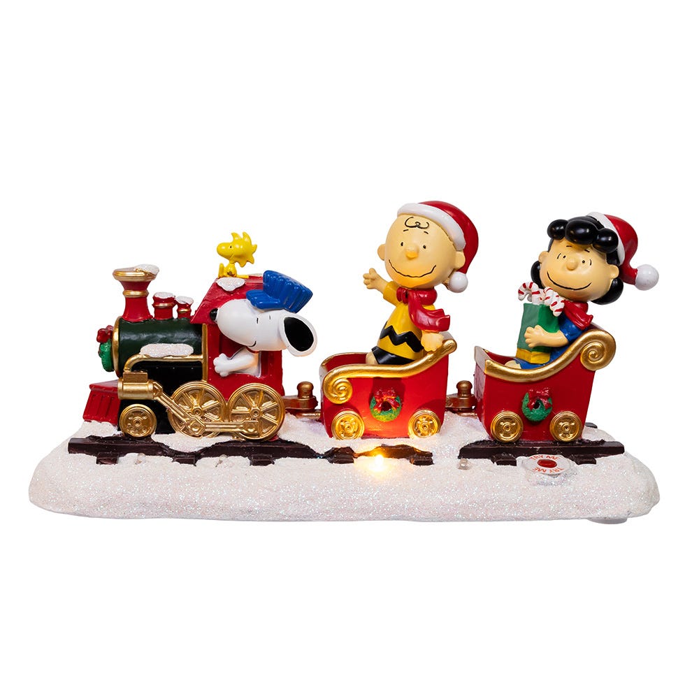 Kurt Adler Battery-Operated Peanuts Musical Train Table decor