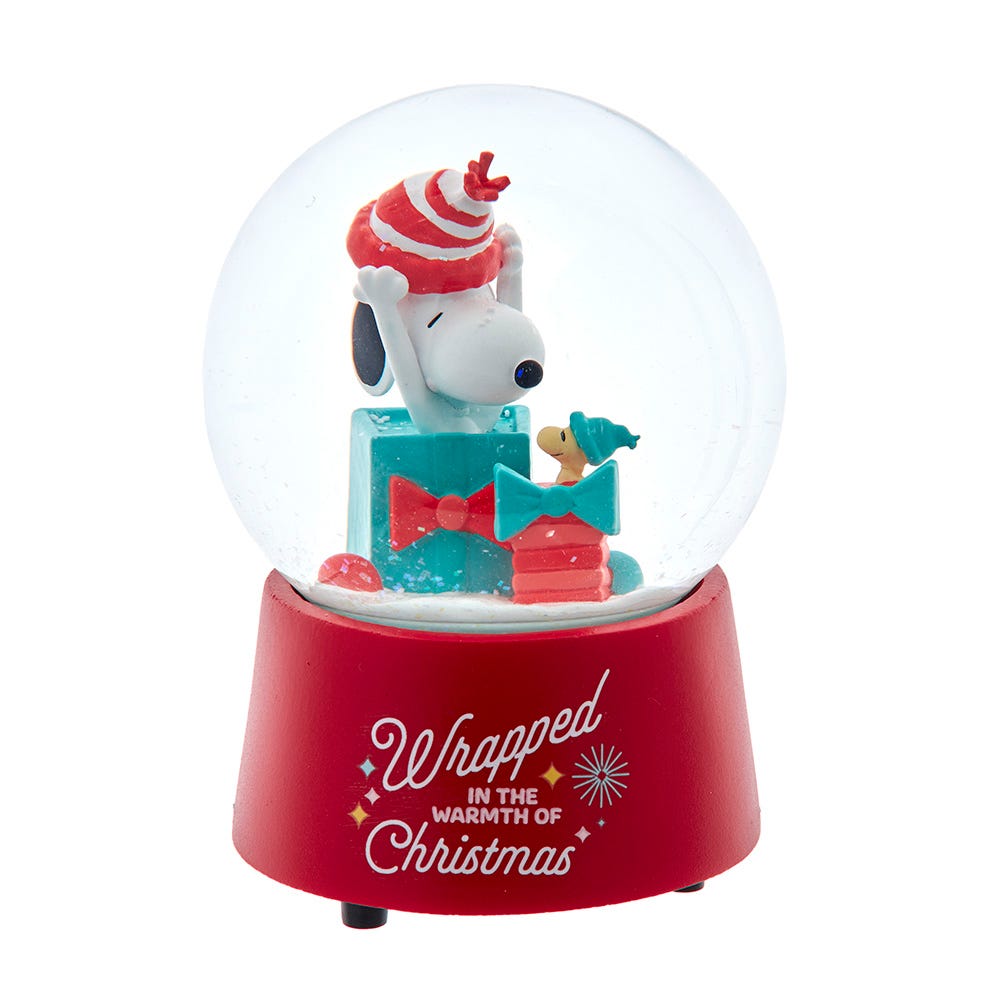 Kurt Adler 100MM Musical Snoopy with Presents Water Globe