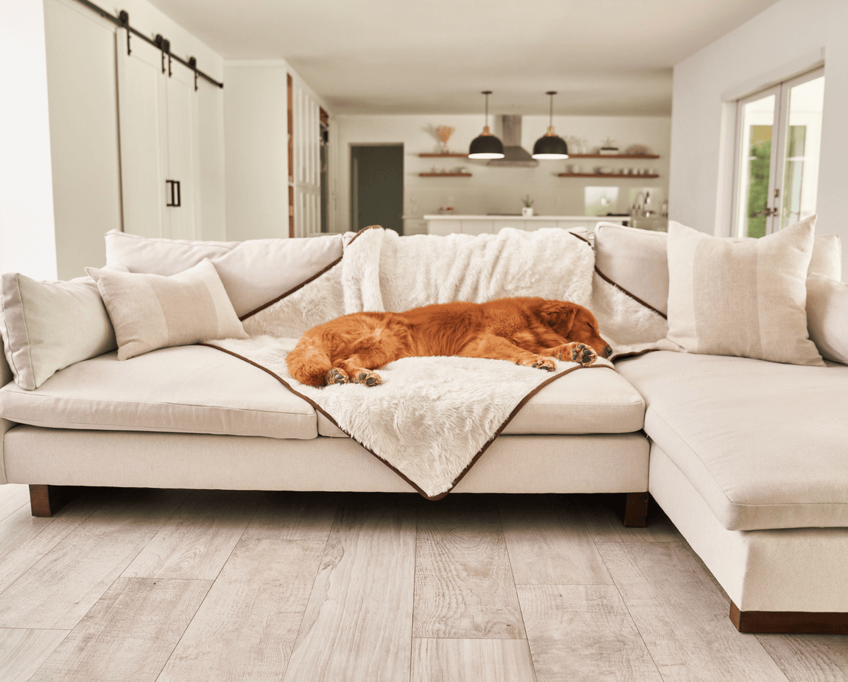 PupProtector Short Fur Waterproof Throw Blanket Polar White