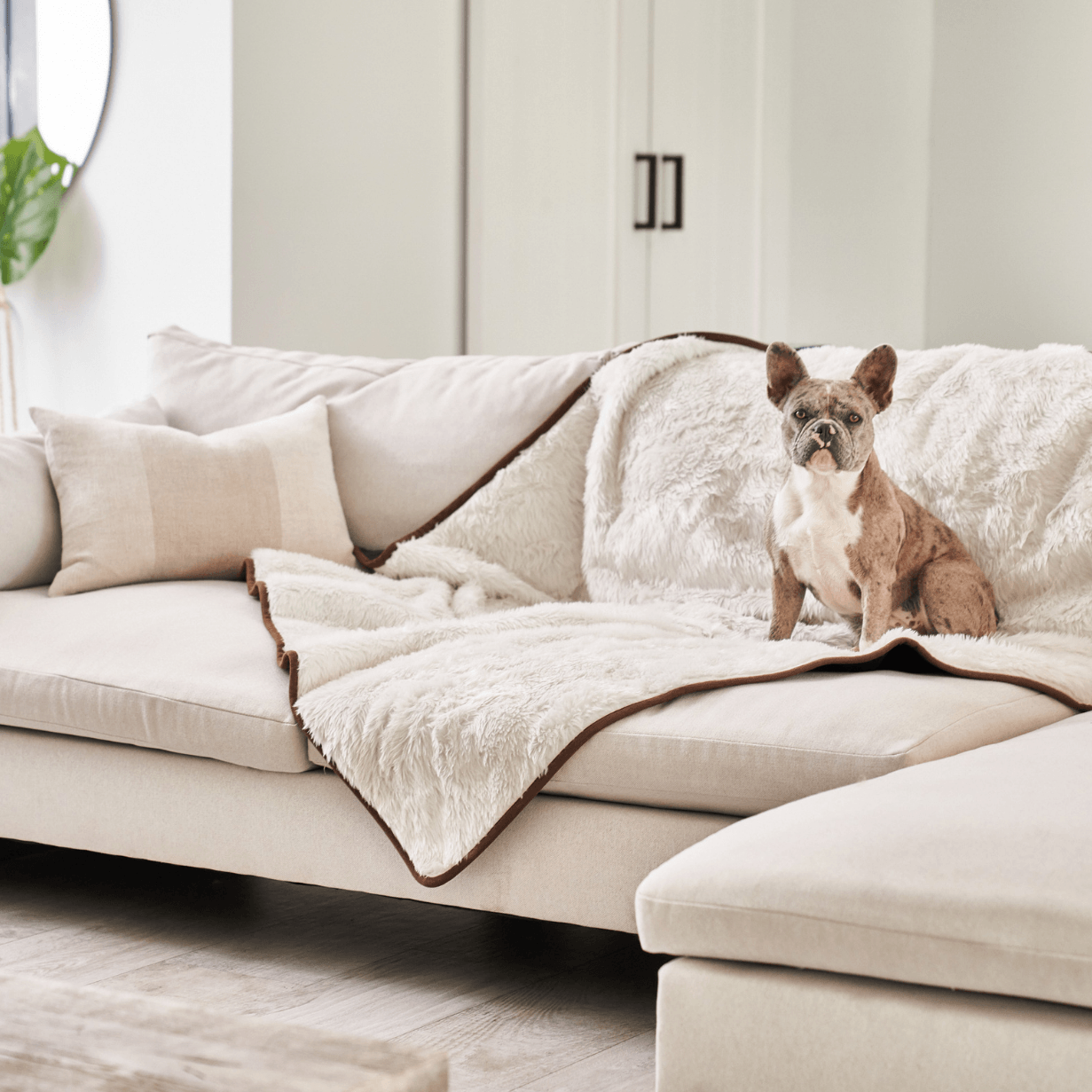 PupProtector Short Fur Waterproof Throw Blanket Polar White