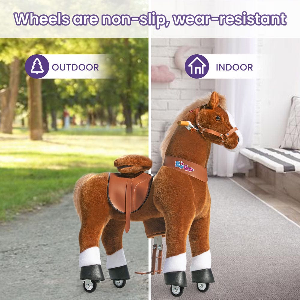 PonyCycle Large Ride On Horse Toy - Brown