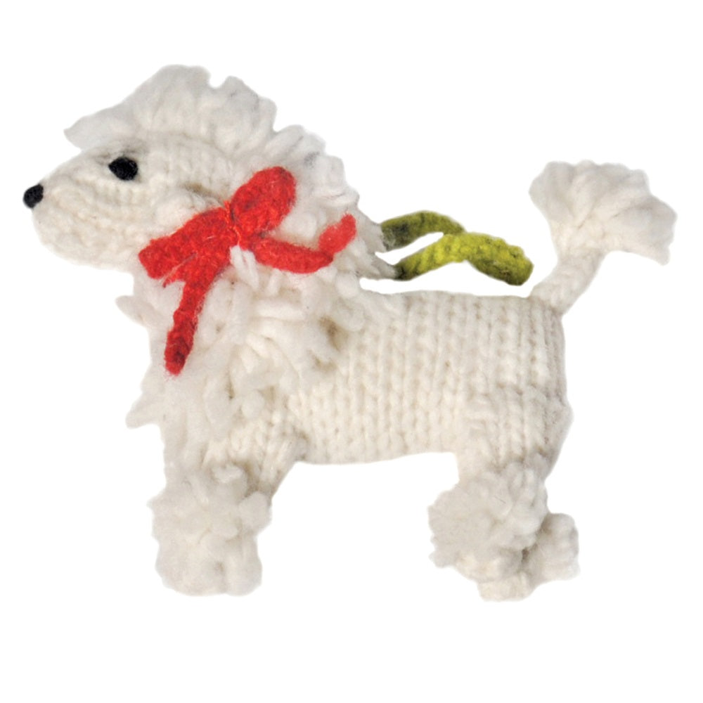 Chilly Dog White Poodle Wool Ornament