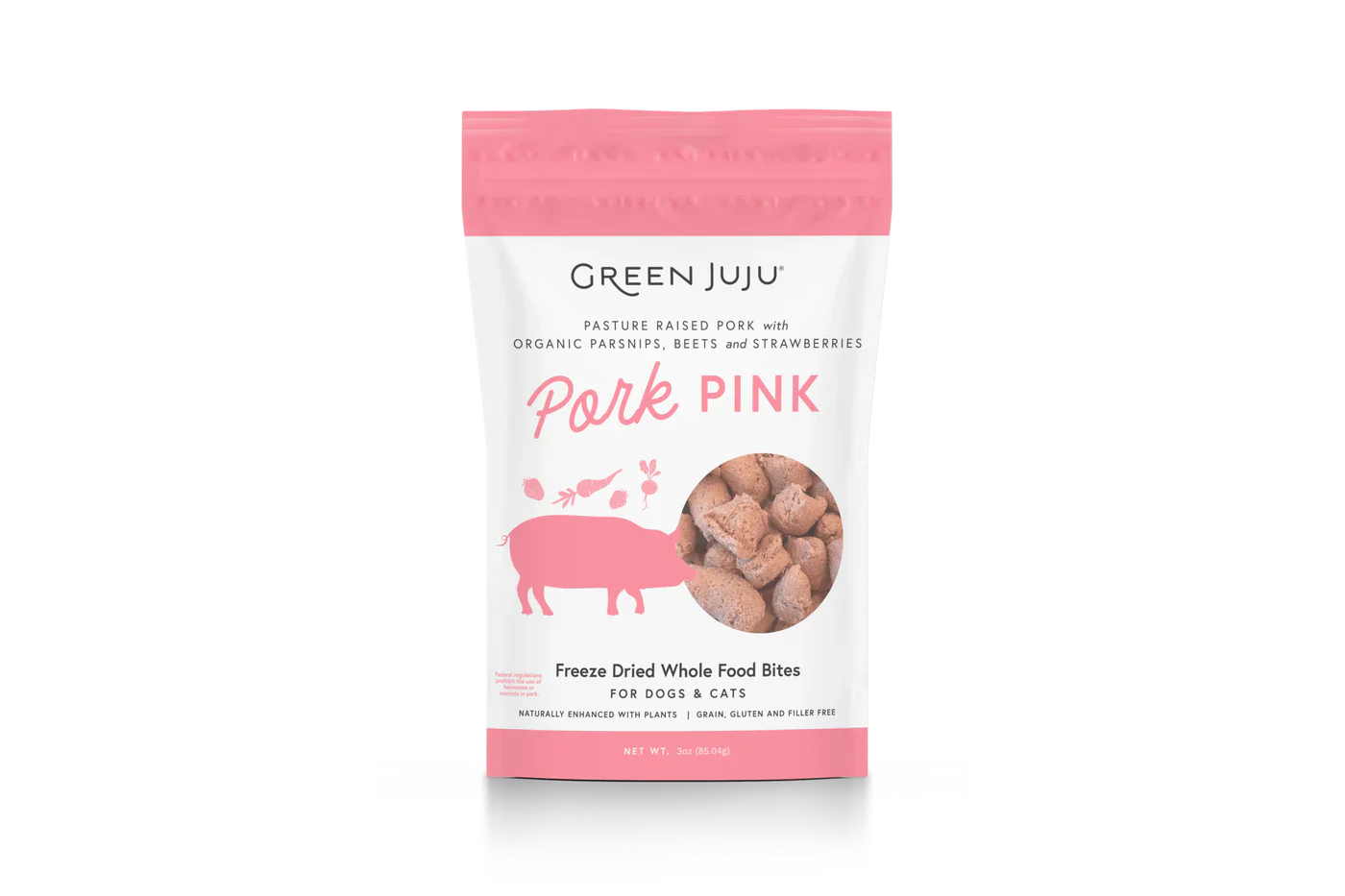 Green Juju Freeze Dried Pork Pink Whole Food Bites (3OZ)