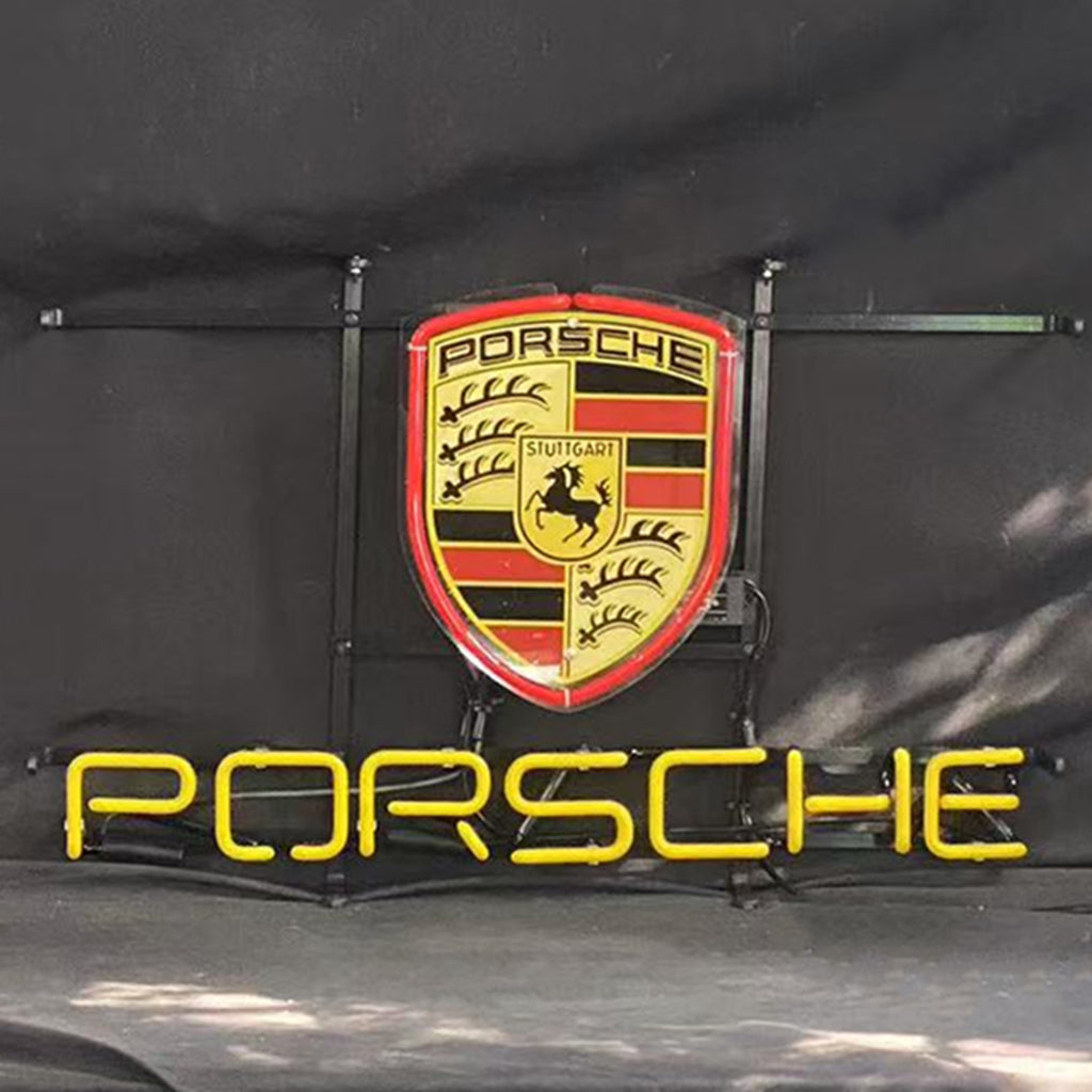Porsche Logo Real Glass Neon Sign