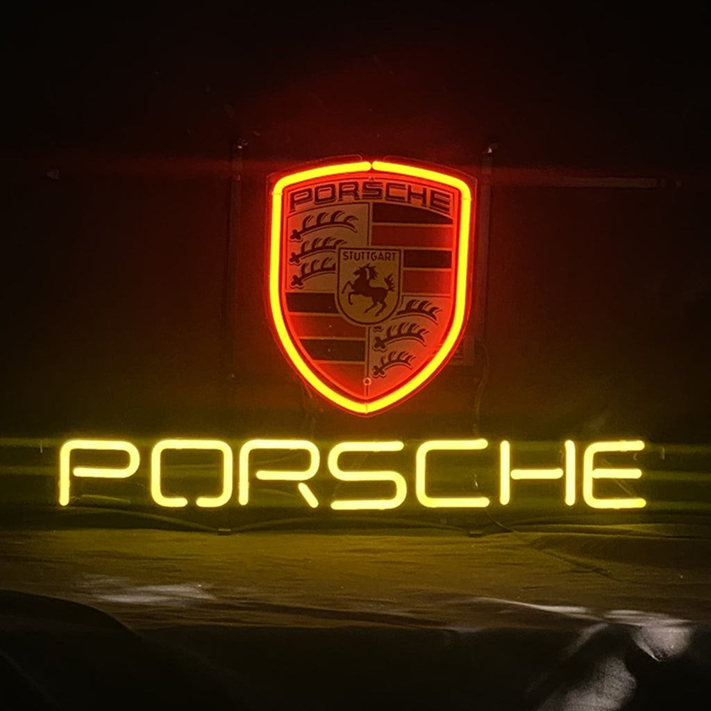 Porsche Logo Real Glass Neon Sign