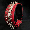 Bestia Dog Gear Genuine Leather Dog Collar - Red