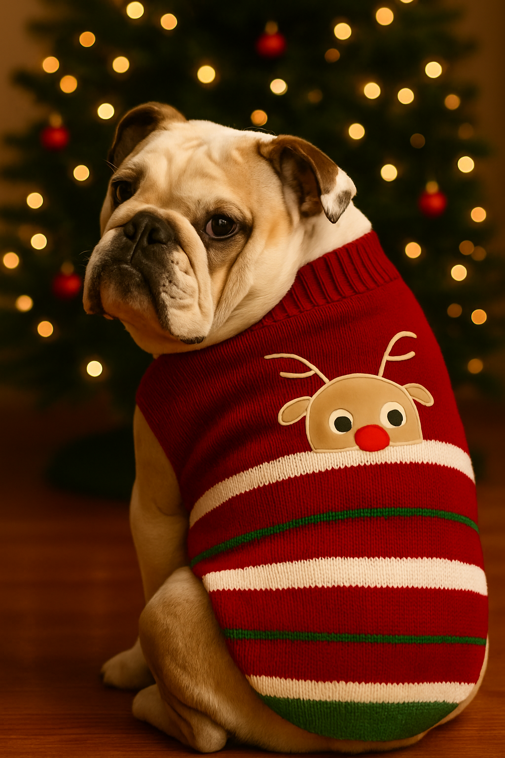 Parisian Pet Reindeer Sweater-Red