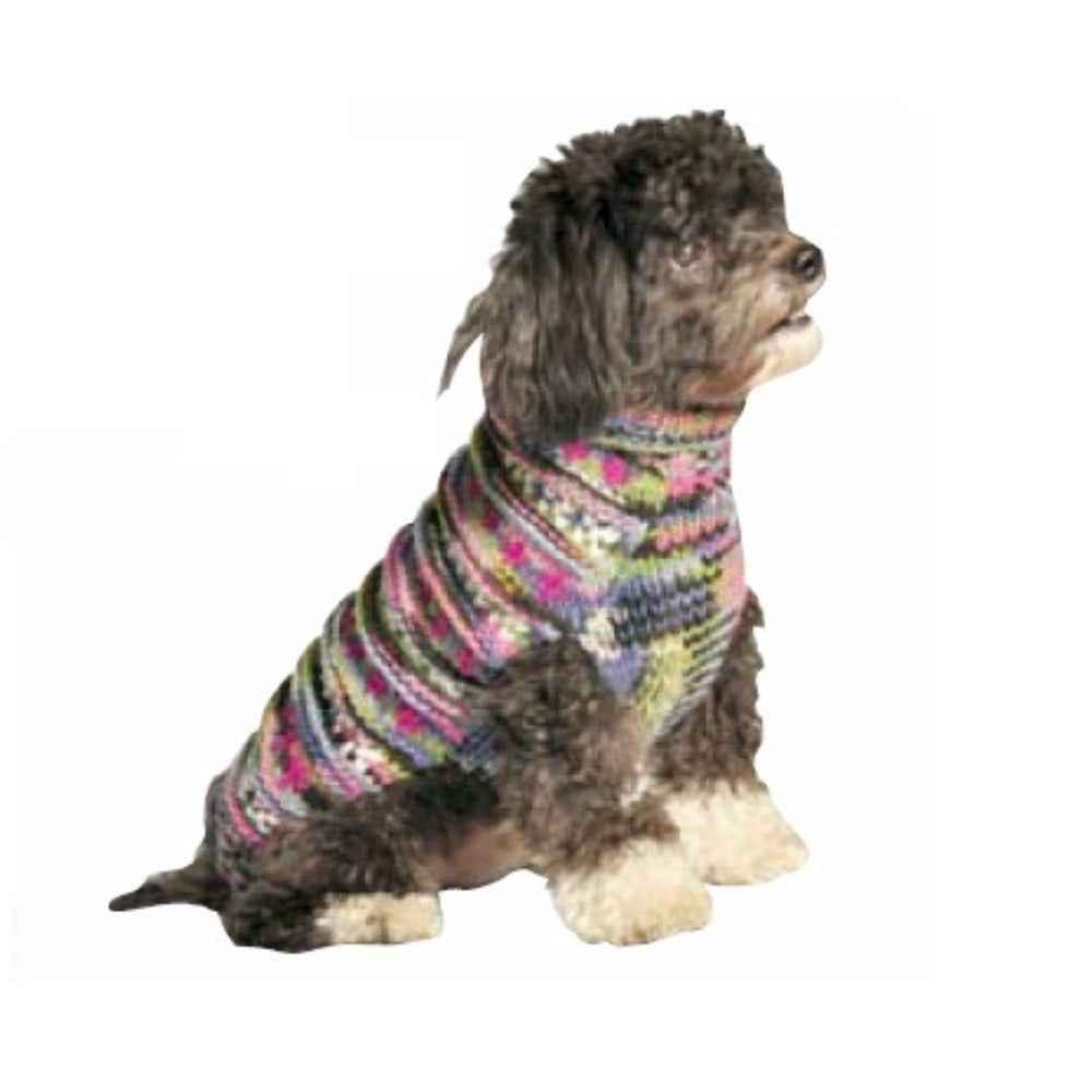 Chilly Dog Purple Woodstock Knit Wool Dog Sweater