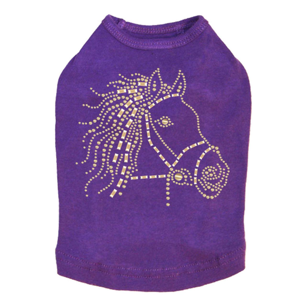 Horse Face (Gold) - Dog Tank