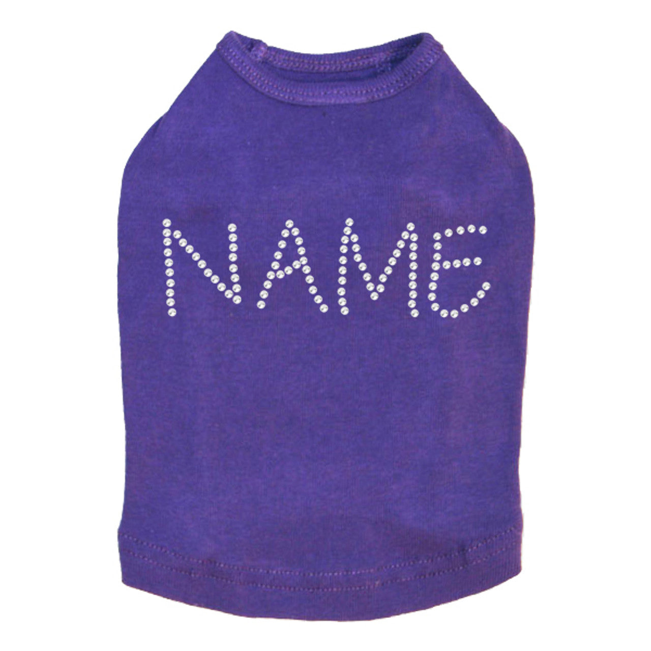 Custom Name or Phrase - Clear Rhinestones - Dog Tank