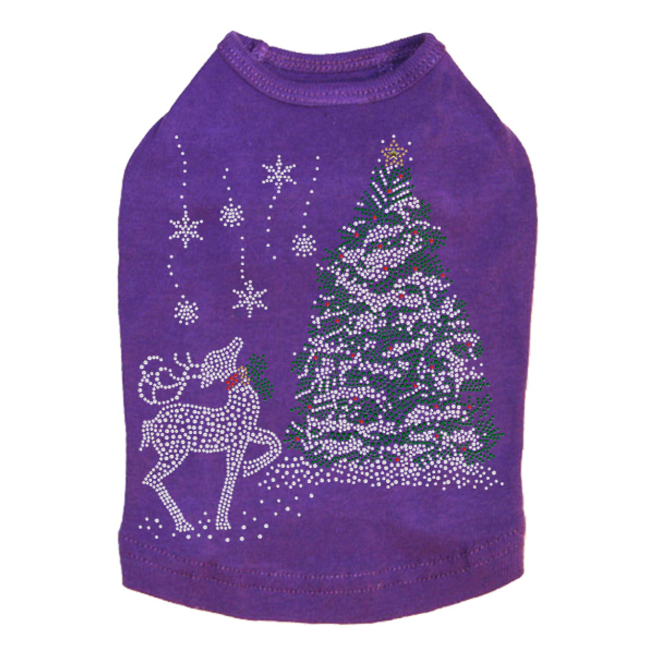 Christmas Tree with Reindeer - Dog Tank