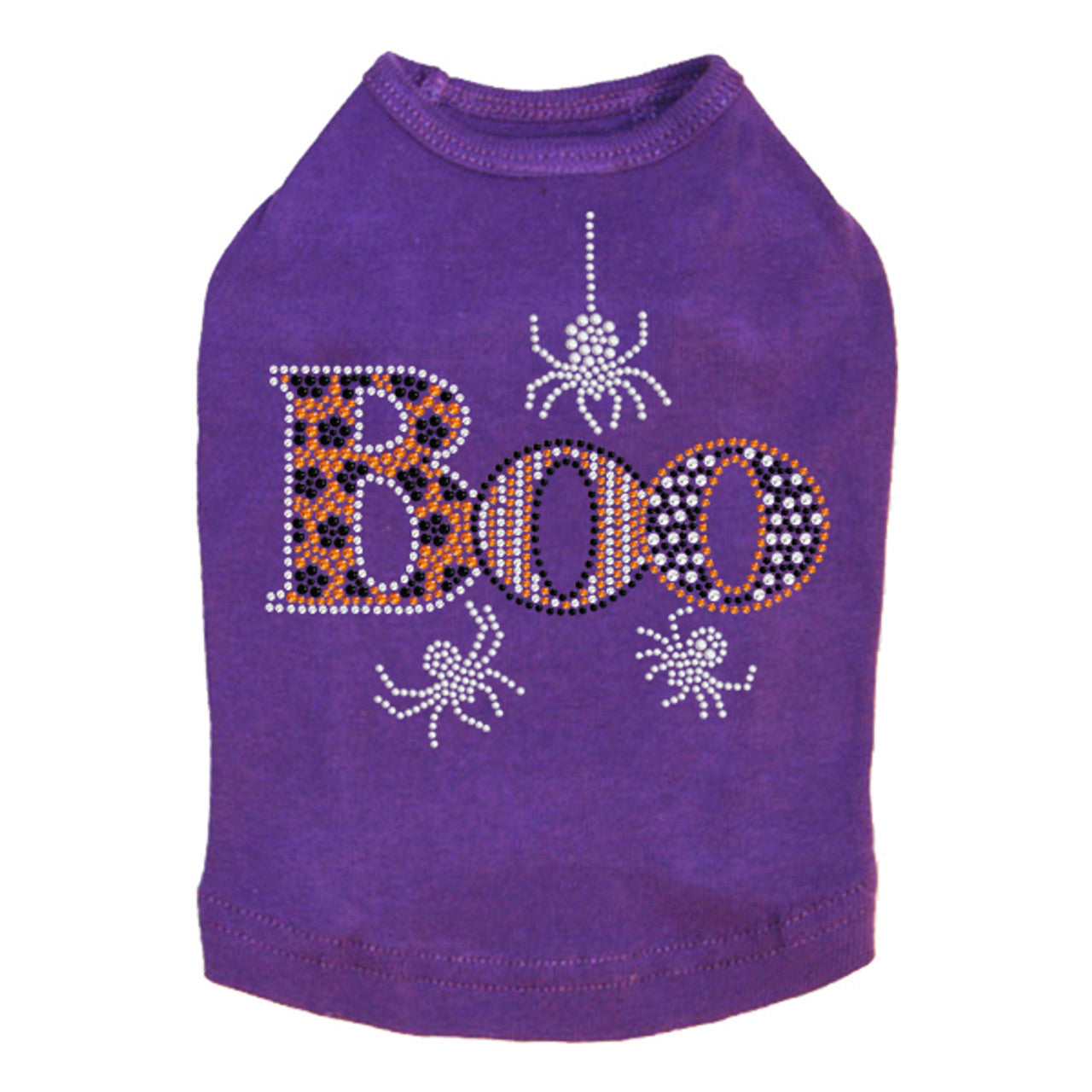 Boo with Silver Spiders - Dog Tank