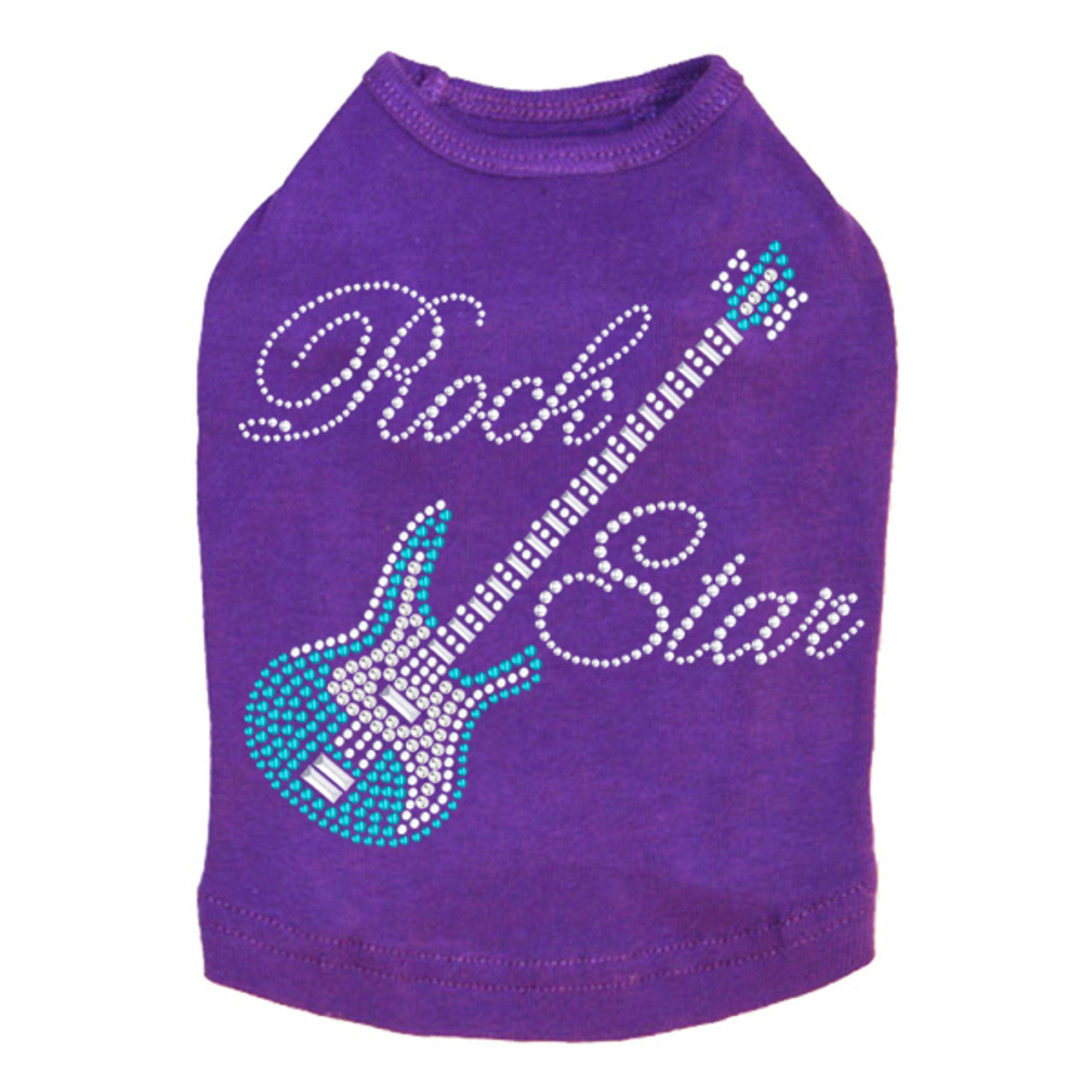 Guitar Blue (Austrian Rhinestones) & Rock Star - Dog Tank
