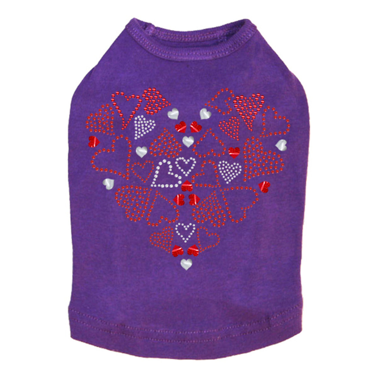 Red Heart with Hearts - Dog Tank