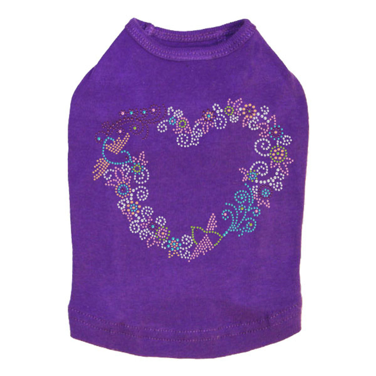 Spring Flower & Bird Heart - Dog Tank