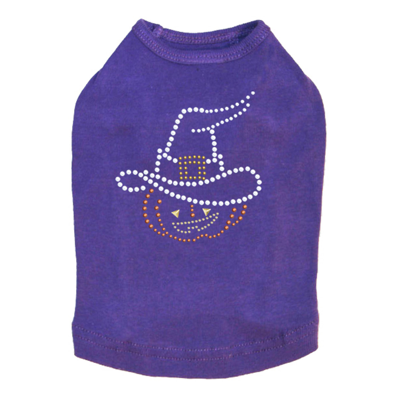 Pumpkin with Witch Hat - Dog Tank