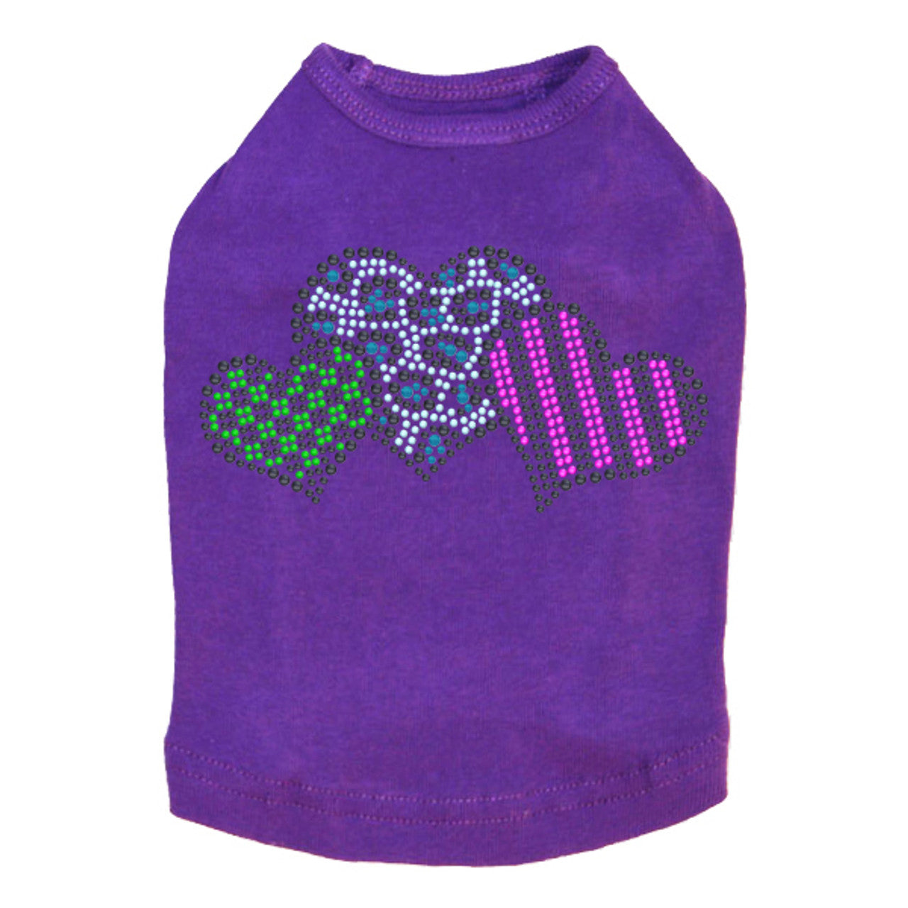 Leopard, Checks, & Stripes Multicolor Hearts - Dog Tank