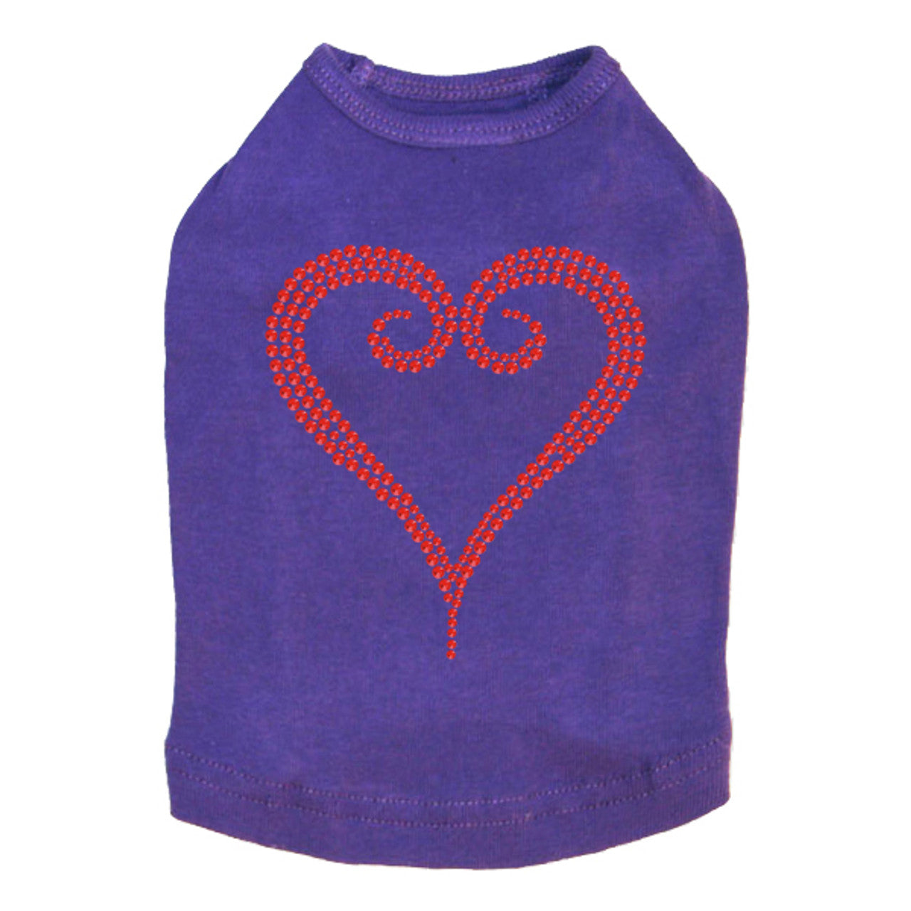 Red Rhinestone Heart - Dog Tank