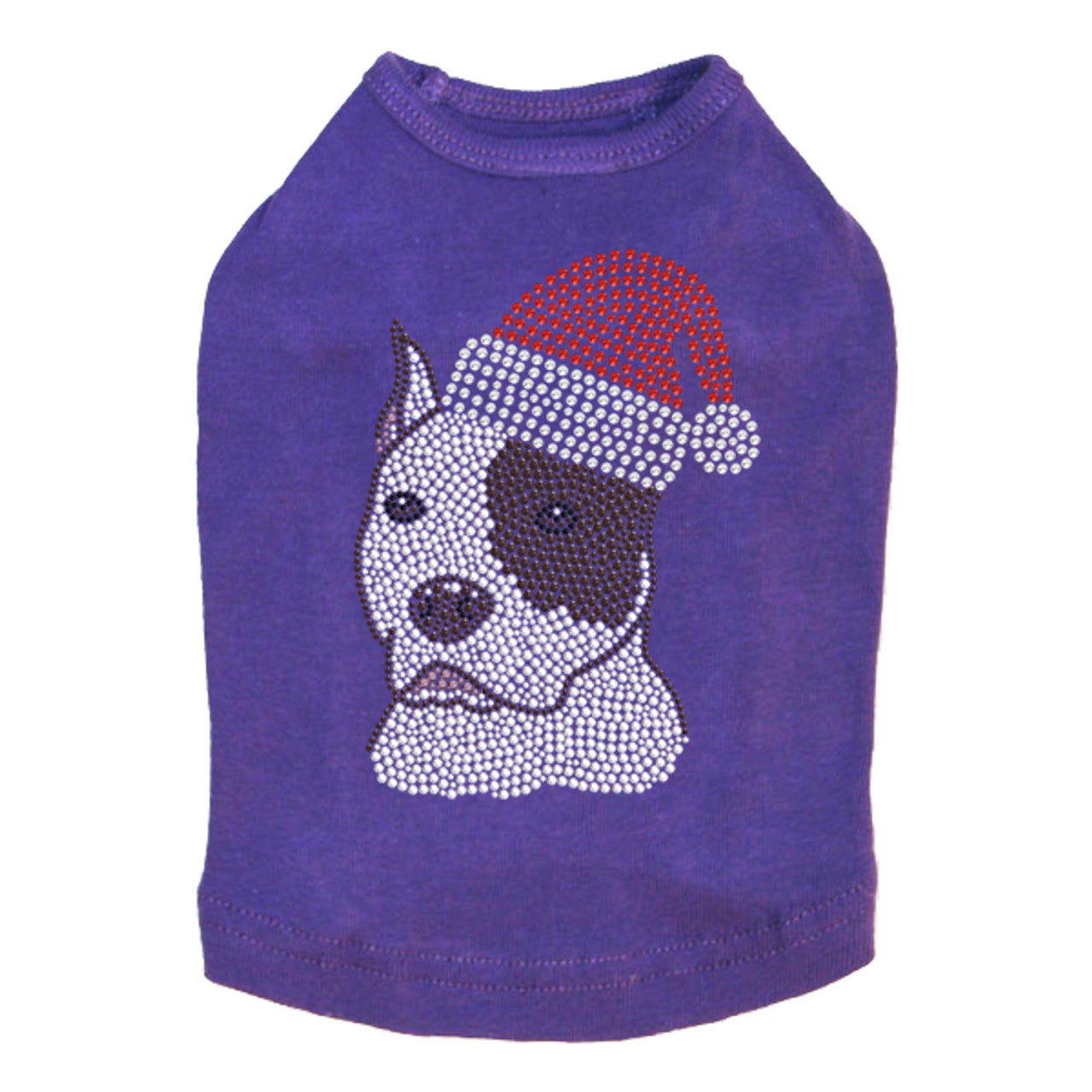 Pit Bull with Santa Hat - Dog Tank