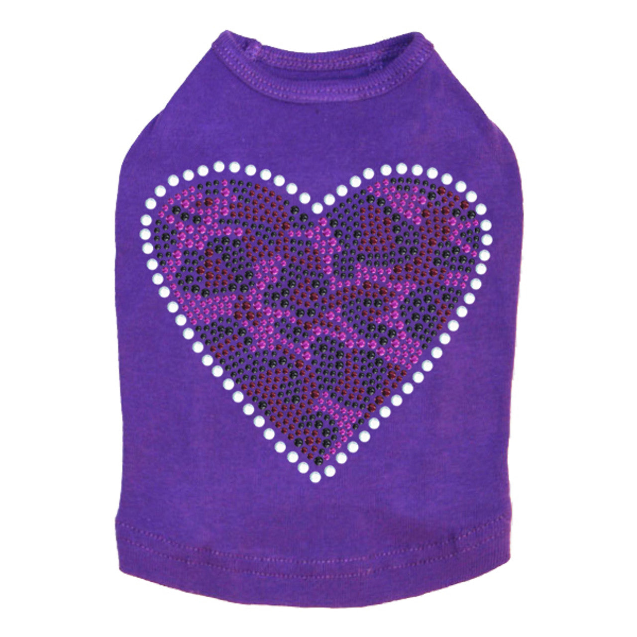 Fuchsia Leopard Heart - Dog Tank