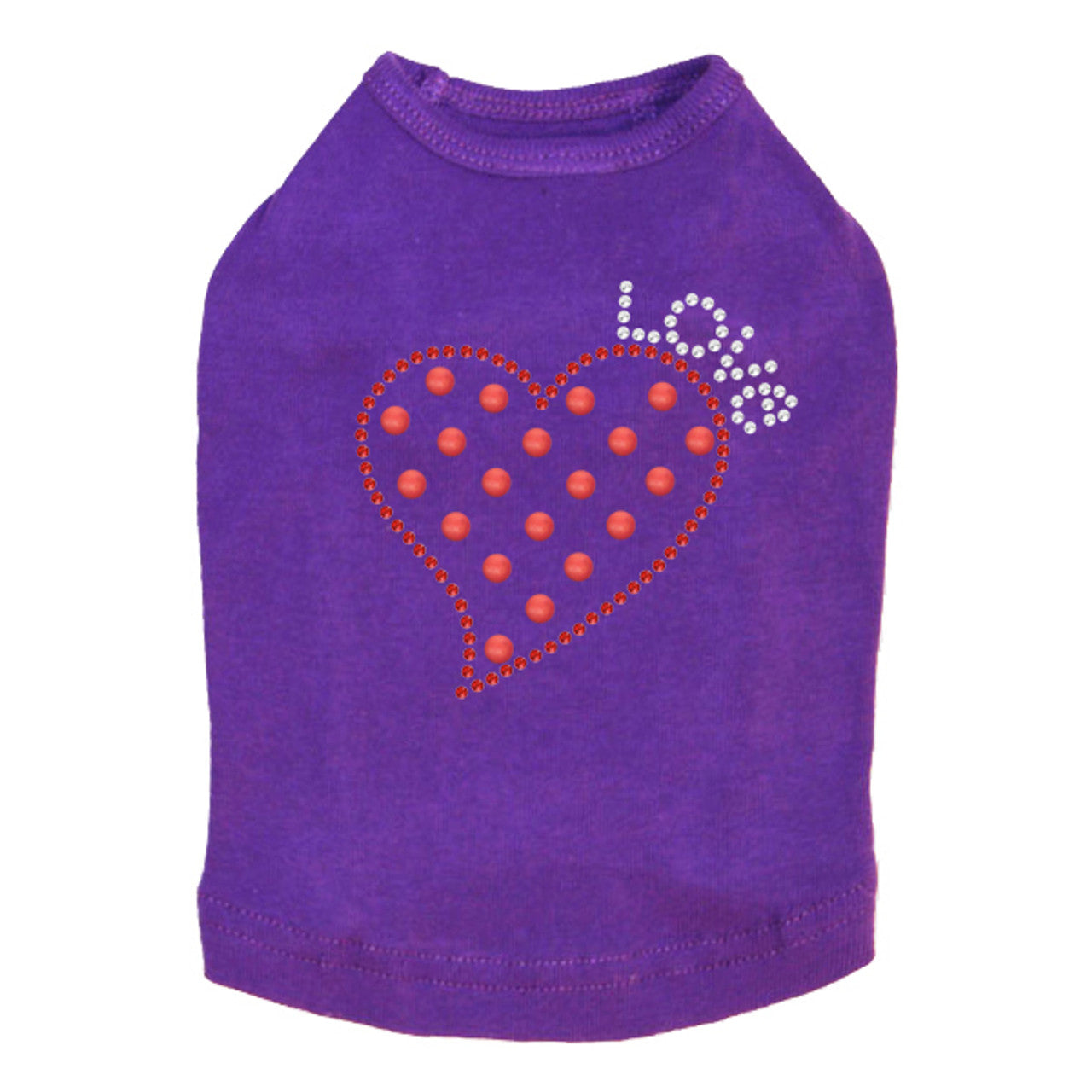 Small Love Polka Dot Heart - Dog Tank