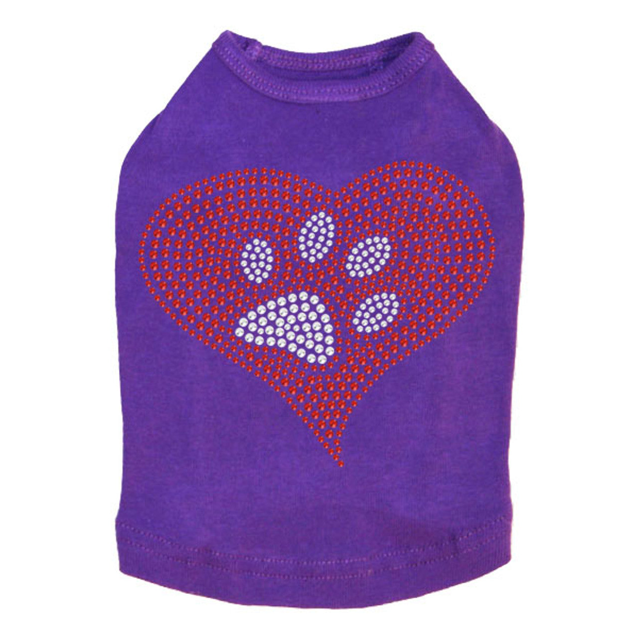 Red Heart with Paw 2 - Dog Tank