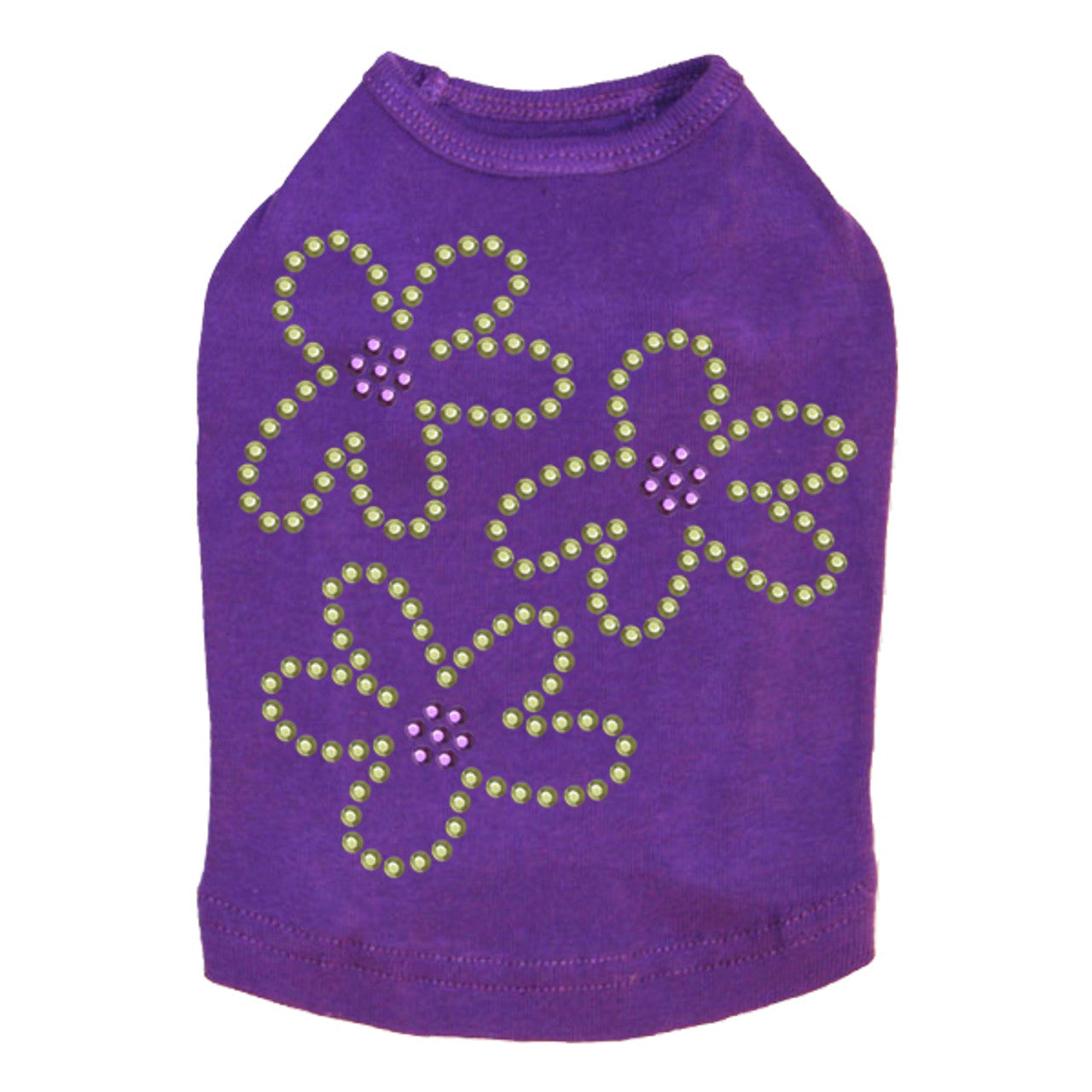 Three Lime Flowers - Dog Tank