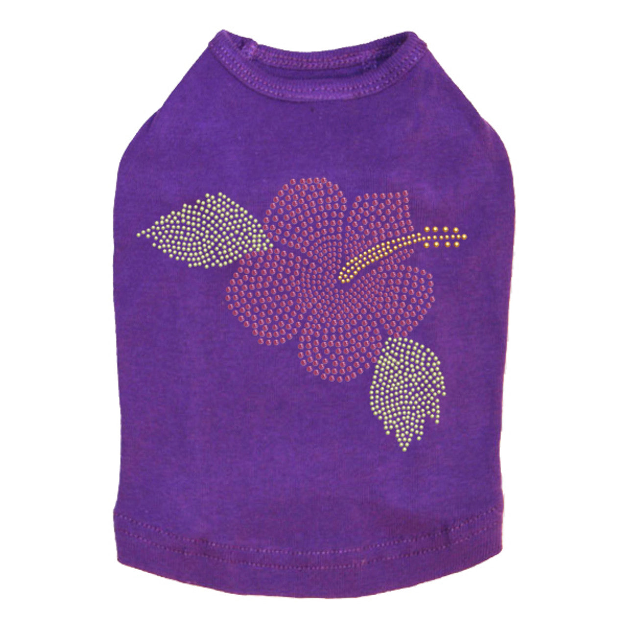 Large Pink Hibiscus - Dog Tank