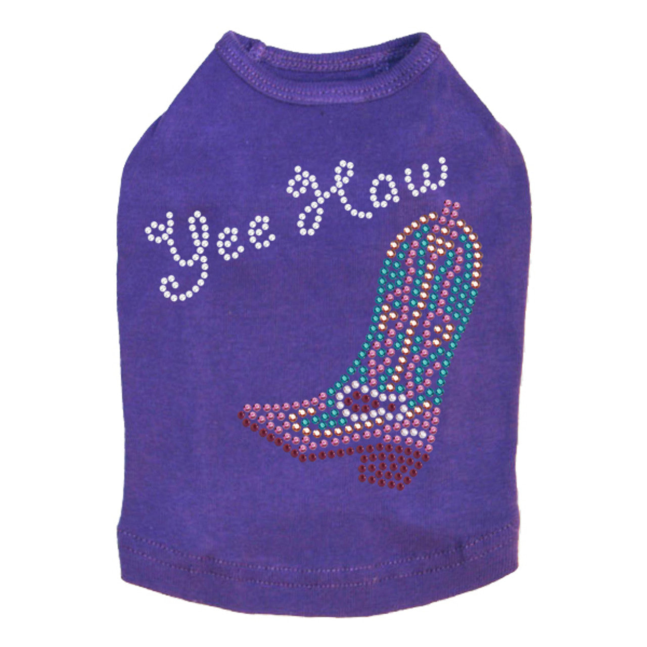 Boot (Pink & Turquoise with Yee Haw) - Dog Tank